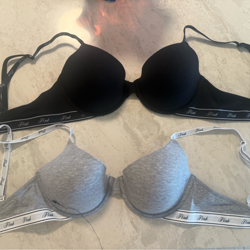 PINK Victoria's Secret Grey tee shirt bra N/ wo tags